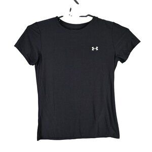 Womens Under Armour Black Loose Heat Gear T Shirt Short Sleeve Size M